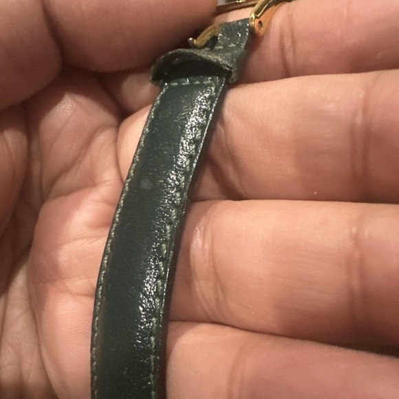 Works Vtg PEARL Christmas Tree Dial Watch Women Quartz Leather NEW BATTERY 30mm - Picture 7 of 9